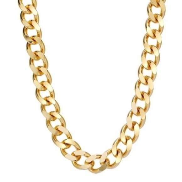 New Gold Plated Cuban Necklace, nice Necklace, cute Necklace - Picture 3 of 5